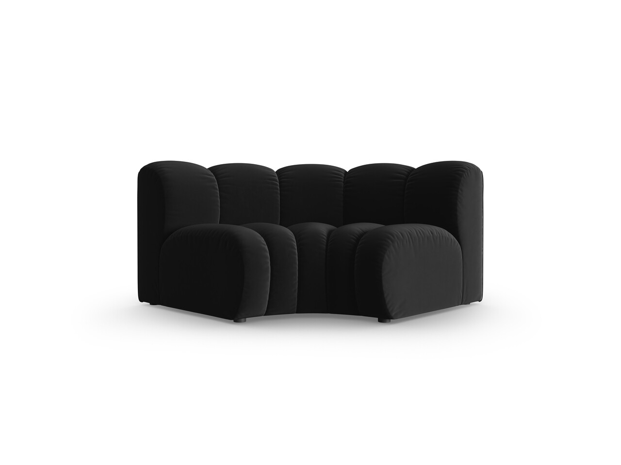 Modul pentru canapea, 1 loc, Lupine-44, Micadoni Home, 185x95x70 cm, catifea, negru - imagine 6